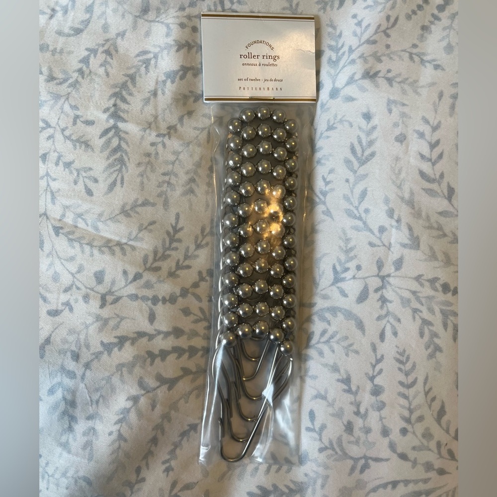 Pottery Barn chrome shower curtain rings